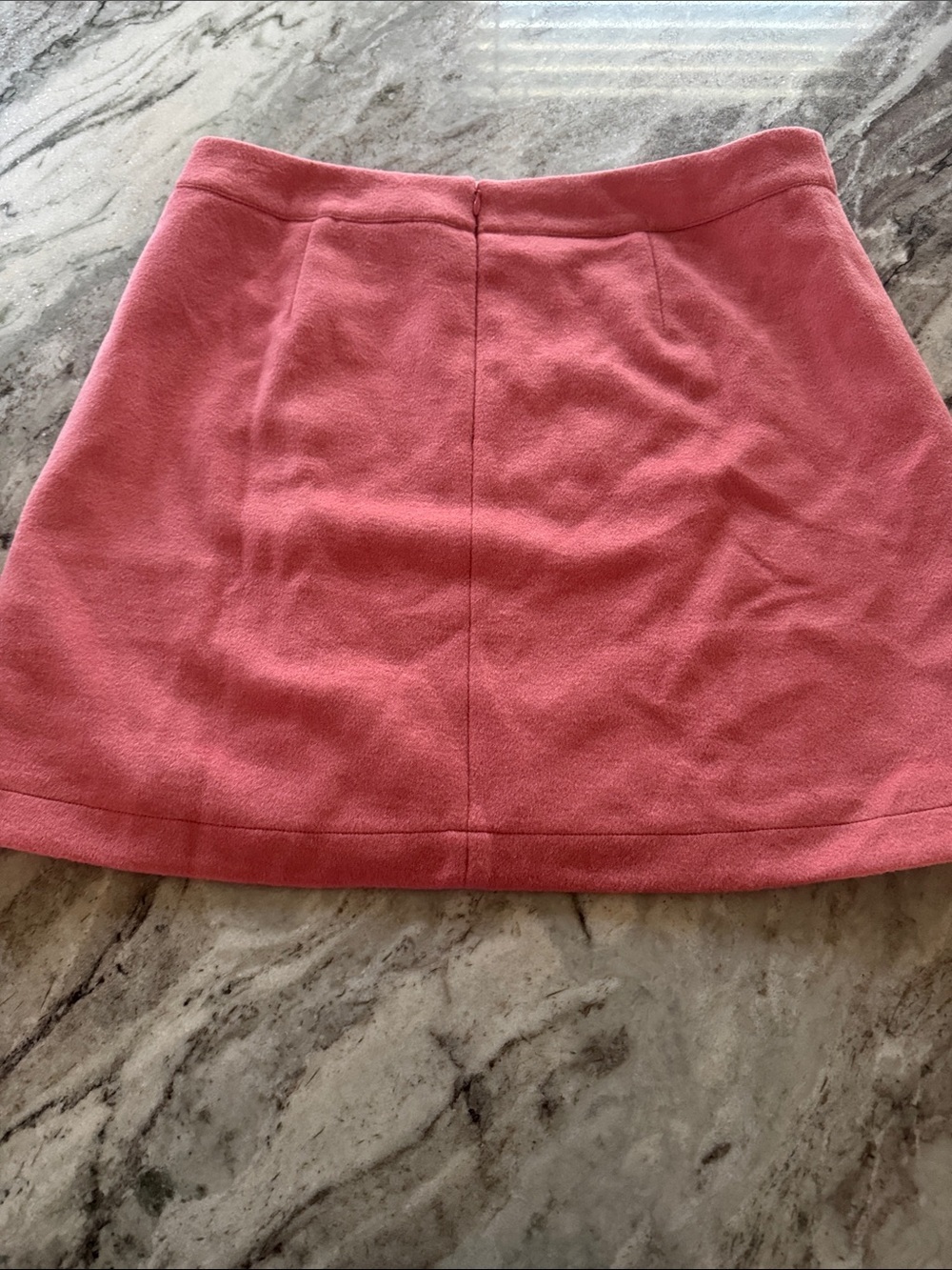 LOFT Coral Pink Wrap-Style Mini Skirt with Gold Buttons - Picture 6 of 6